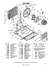 03 - Section parts for Whirlpool Air Conditioner AVW09040 / from AppliancePartsPros.com