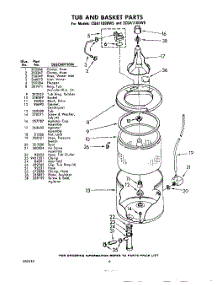 06 - Tub And Basket parts for Whirlpool Washer CDA1100W5 / from AppliancePartsPros.com