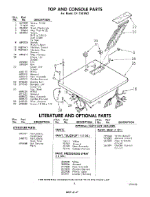 05 - Top And Console , Literature And Optional parts for Whirlpool CF1301W3 / from AppliancePartsPros.com