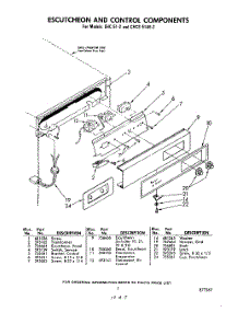 07 - Escutcheon And Control parts for Whirlpool Ice Machine CHCS51AE2 / from AppliancePartsPros.com