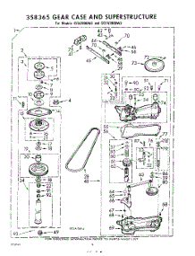 08 - 358365 Gear Case And Superstructure parts for Whirlpool Washer CFA2000W3 / from AppliancePartsPros.com