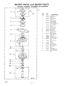 12 - Basket Drive And Brake parts for Whirlpool Washer CFA2000W5 / from AppliancePartsPros.com
