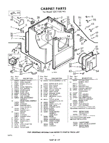 02 - Section parts for Whirlpool Dryer CDE1100W0 / from AppliancePartsPros.com