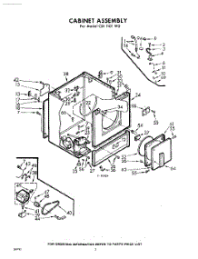 02 - Cabinet parts for Whirlpool Dryer CDI1101W0 / from AppliancePartsPros.com