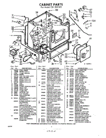 04 - Cabinet parts for Whirlpool Dryer CDI2001W0 / from AppliancePartsPros.com