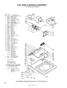 04 - Top And Console parts for Whirlpool Washer CXA1300W0 / from AppliancePartsPros.com