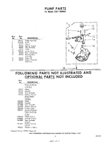 06 - Pump , Not Illustrated And Optional parts for Whirlpool Washer CXA1300W8 / from AppliancePartsPros.com