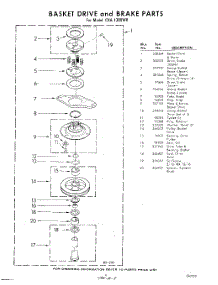 08 - Basket Drive And Brake parts for Whirlpool Washer CXA1300W8 / from AppliancePartsPros.com