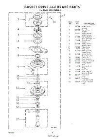 08 - Basket Drive And Brake parts for Whirlpool Washer CXA1300W9 / from AppliancePartsPros.com