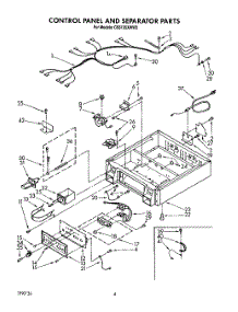 03 - Control Panel And Separator parts for Whirlpool Dryer CS5105XWN0 / from AppliancePartsPros.com