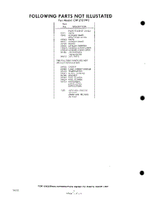 06 - Parts Not Illustrated parts for Whirlpool Dryer CWI2101W0 / from AppliancePartsPros.com