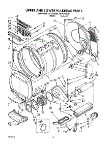 04 - Upper And Lower Bulkhead, Lit / Optional parts for Whirlpool Dryer CSP2760AN0 / from AppliancePartsPros.com