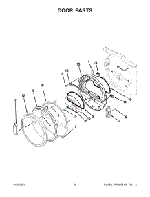 04 - Door Parts parts for Whirlpool Dryer CED8990XW1 / from AppliancePartsPros.com