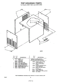 10 - Top Housing, Lit / Optional parts for Whirlpool CEFH10WE / from AppliancePartsPros.com