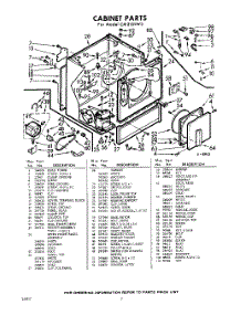 02 - Cabinet parts for Whirlpool Dryer CXI2101W3 / from AppliancePartsPros.com