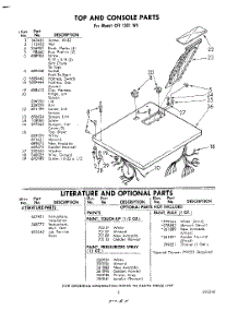 05 - Top And Console , Literature And Optional parts for Whirlpool Dryer CFI1301W1 / from AppliancePartsPros.com