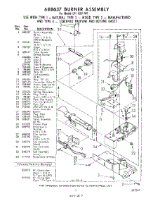 07 - 688637 Burner parts for Whirlpool Dryer CFI1301W1 / from AppliancePartsPros.com