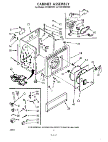04 - Cabinet parts for Whirlpool Dryer CFI2501W2 / from AppliancePartsPros.com