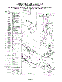 08 - 688637 Burner parts for Whirlpool Dryer CFI2501W3 / from AppliancePartsPros.com