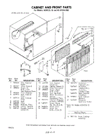 06 - Cabinet And Front parts for Whirlpool Air Conditioner ACW104XM0 / from AppliancePartsPros.com