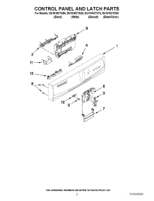 02 - Control Panel And Latch Parts parts for Whirlpool Dishwasher DU1010XTXD4 / from AppliancePartsPros.com