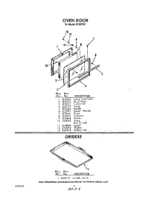 08 - Oven Door , Griddle parts for Whirlpool Range F4307W2 / from AppliancePartsPros.com