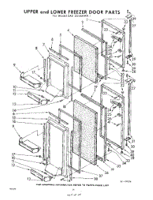 14 - Upper And Lower Freezer Door parts for Whirlpool Refrigerator EAD251MMWR1 / from AppliancePartsPros.com