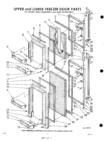 15 - Upper And Lower Freezer Door parts for Whirlpool Refrigerator EAD25MMWR0 / from AppliancePartsPros.com