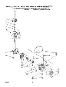 07 - Brake, Clutch, Gearcase, Motor And Pump parts for Whirlpool Washer 4CA2782XYN0 / from AppliancePartsPros.com