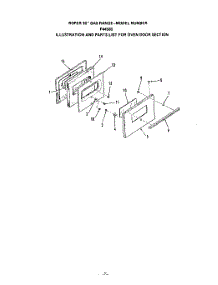 06 - Oven Door parts for Whirlpool Range F4458L0 / from AppliancePartsPros.com