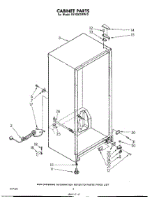 04 - Cabinet parts for Whirlpool Freezer EV150CXKW0 / from AppliancePartsPros.com