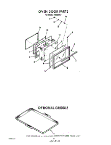 08 - Oven Door , Lit / Optional Griddle parts for Whirlpool Range F8858X0 / from AppliancePartsPros.com