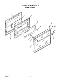 06 - Oven Door parts for Whirlpool Range FEC350VL0 / from AppliancePartsPros.com