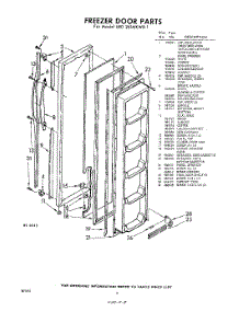 08 - Freezer Door parts for Whirlpool Refrigerator EED261MKWR1 / from AppliancePartsPros.com
