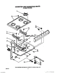 05 - Cooktop And Manifold, Lit / Optional parts for Whirlpool Range FLP310VL5 / from AppliancePartsPros.com