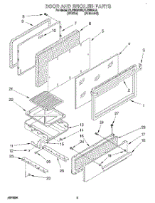 03 - Door And Broiler parts for Whirlpool Range FLP320AL0 / from AppliancePartsPros.com