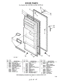 05 - Door parts for Whirlpool Freezer EAL12CTWR0 / from AppliancePartsPros.com