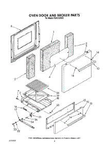 03 - Oven Door And Broiler parts for Whirlpool Range FGP210VL0 / from AppliancePartsPros.com