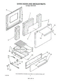 03 - Oven Door And Broiler parts for Whirlpool Range FGP210VL1 / from AppliancePartsPros.com
