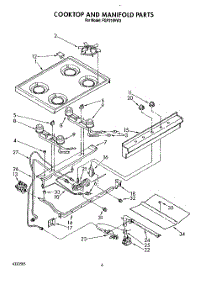 05 - Cooktop And Manifold, Lit / Optional parts for Whirlpool Range FGP210VL3 / from AppliancePartsPros.com