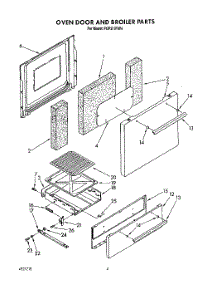 03 - Oven Door And Broiler parts for Whirlpool Range FGP210VL4 / from AppliancePartsPros.com