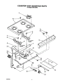 04 - Cooktop And Manifold, Lit / Optional parts for Whirlpool Range FGP210VL5 / from AppliancePartsPros.com