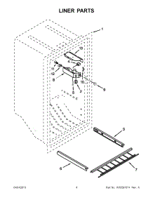 02 - Liner Parts parts for Whirlpool Freezer EV160FXBQ00 / from AppliancePartsPros.com