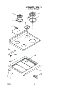03 - Cooktop parts for Whirlpool Range FEP310VL0 / from AppliancePartsPros.com