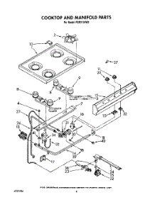 06 - Cooktop And Manifold, Lit / Optional parts for Whirlpool Range FGP215VL2 / from AppliancePartsPros.com
