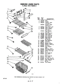 14 - Freezer Liner parts for Whirlpool Refrigerator EHD221MKWR2 / from AppliancePartsPros.com
