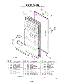 05 - Door parts for Whirlpool Freezer EEL131CTWR1 / from AppliancePartsPros.com