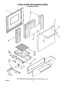 05 - Oven Door And Broiler parts for Whirlpool Range FGP215VL3 / from AppliancePartsPros.com
