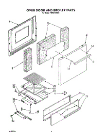 03 - Oven Door And Broiler parts for Whirlpool Range FGP215VL5 / from AppliancePartsPros.com