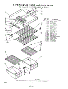 06 - Refrigerator Shelf And Liner parts for Whirlpool Freezer EEL141ETWR0 / from AppliancePartsPros.com